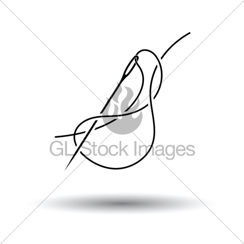 500x500 Sewing Needle With Thread Icon Gl Stock Images
