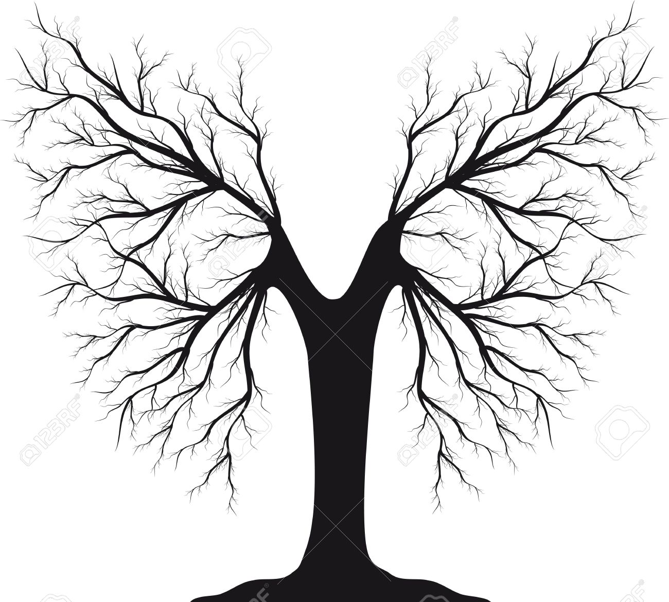 1300x1170 Free Vector Black White Shade Tree Clipart