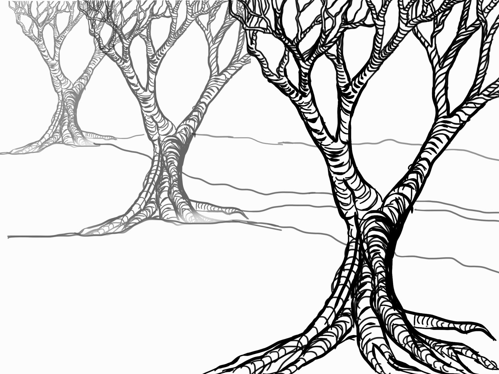 1600x1200 Tree Landscape Drawing How To Draw A Shaded Tree With Landscape