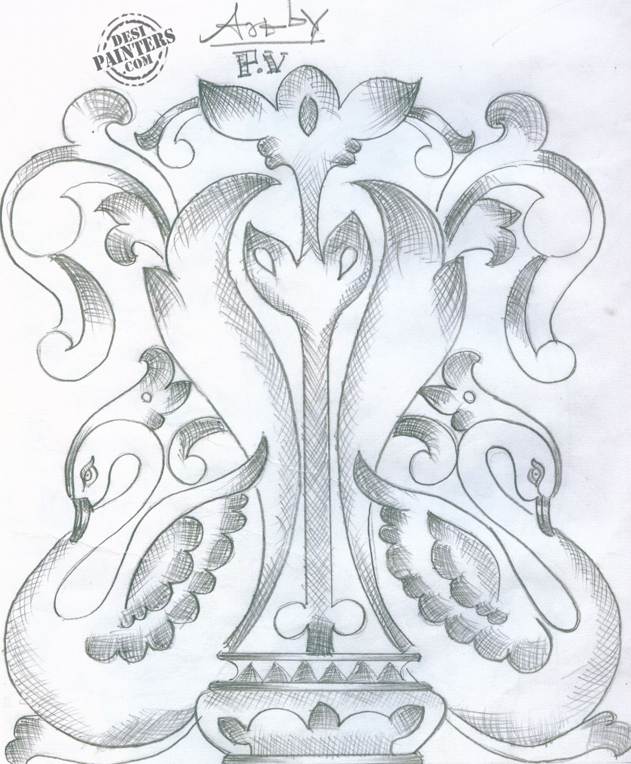 1300x1573 Beautiful Pencil Sketches Of Love Birds