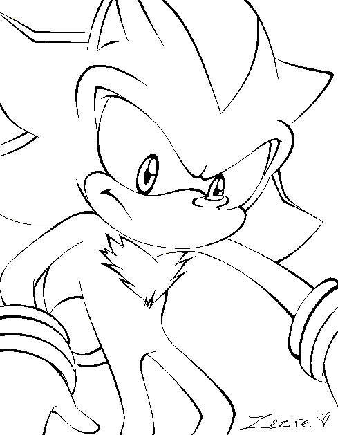 489x629 Shadow The Hedgehog Lineart By Zezire