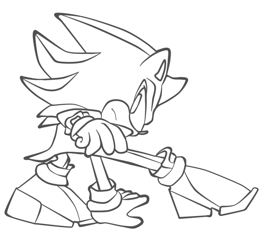 880x780 Shadow The Hedgehog Lineart By Cheesestick101