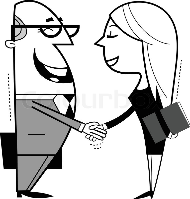762x800 Shaking Hands Cartoon Illustration Stock Vector Colourbox