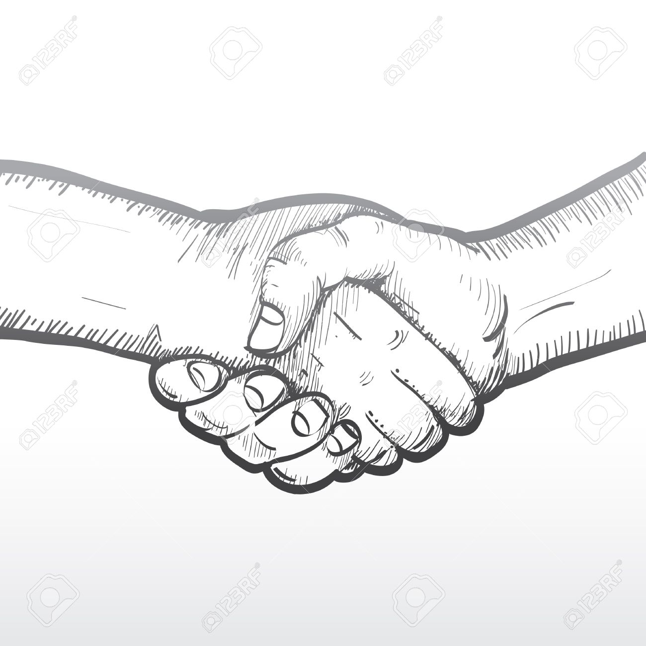 1300x1300 Sketch Of Two Shaking Hands Royalty Free Cliparts, Vectors,