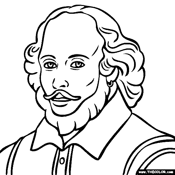 560x560 William Shakespeare Coloring Page