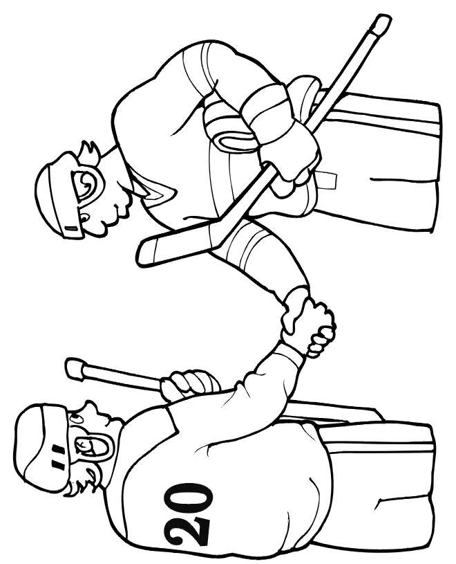 660x815 Hockey Coloring Page 2 Players Shaking Hands