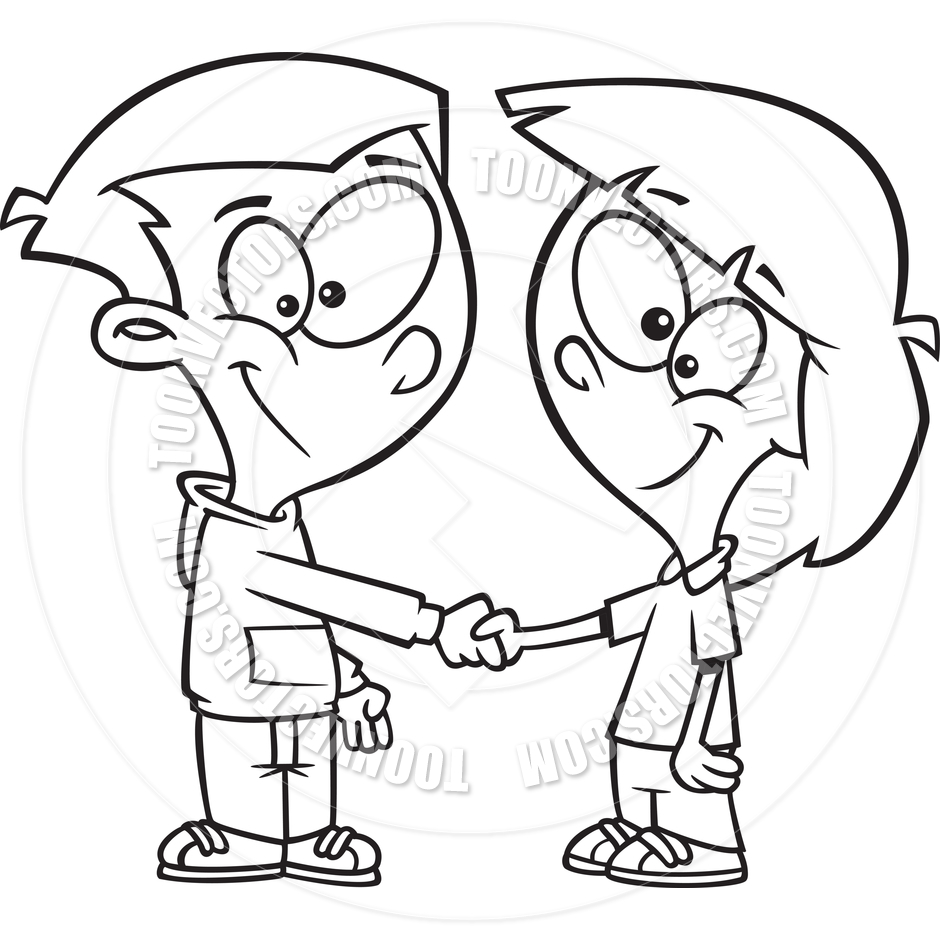 940x940 Kids Shaking Hands Clipart Black And White