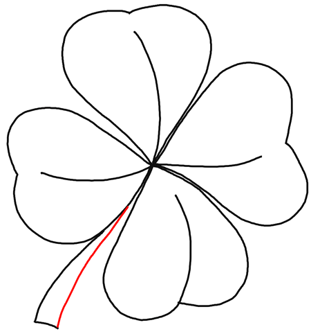 450x482 How To Draw 4 Leaf Clovers Amp Shamrocks For St Patricks Day