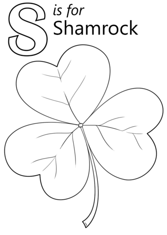 340x480 Letter S Is For Shamrock Coloring Page Free Printable Coloring Pages
