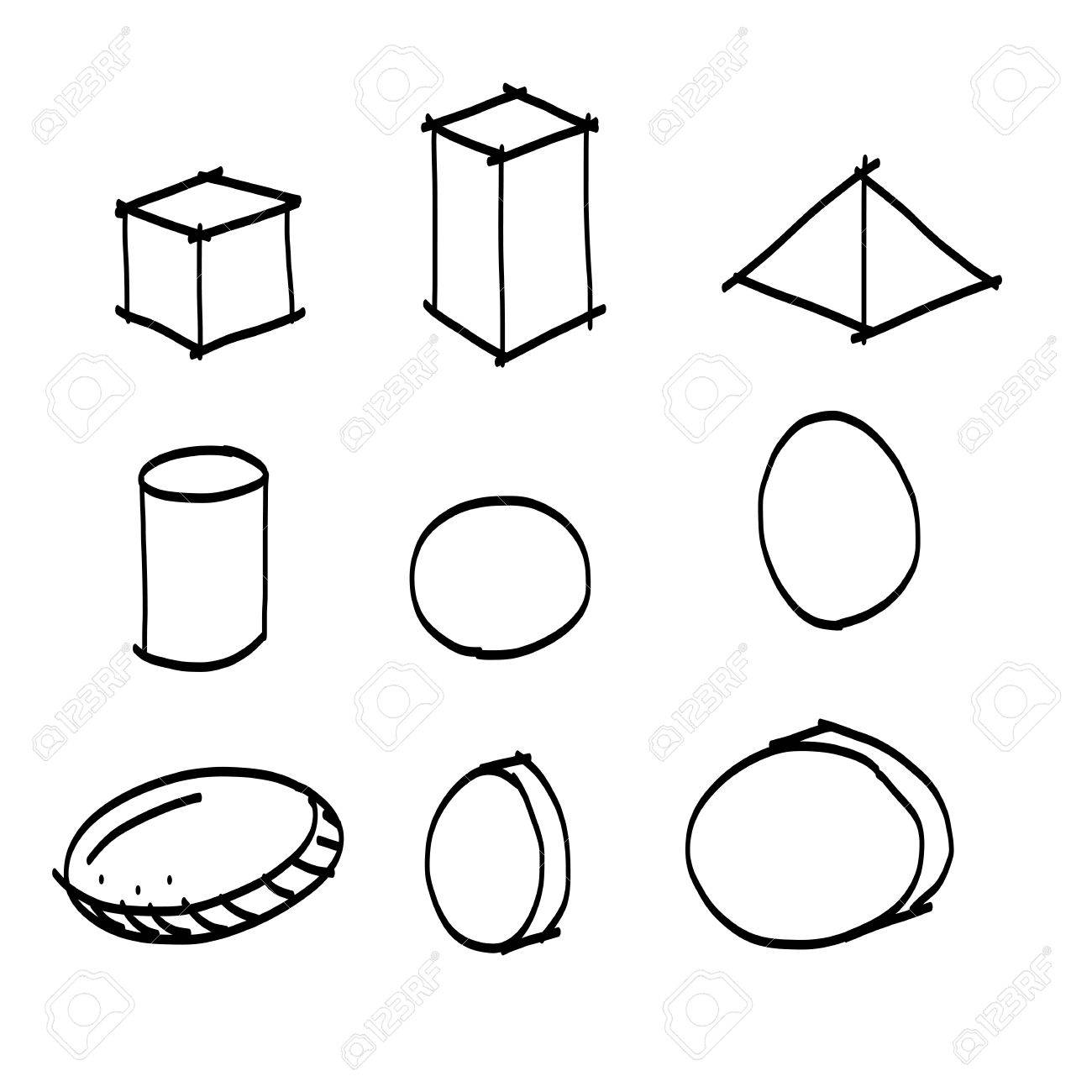1300x1300 Hand Drawing Sketch Geometric Shape Royalty Free Cliparts, Vectors