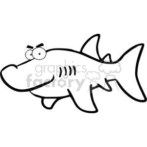 300x300 Royalty Free Black And White Shark 379830 Vector Clip Art Image