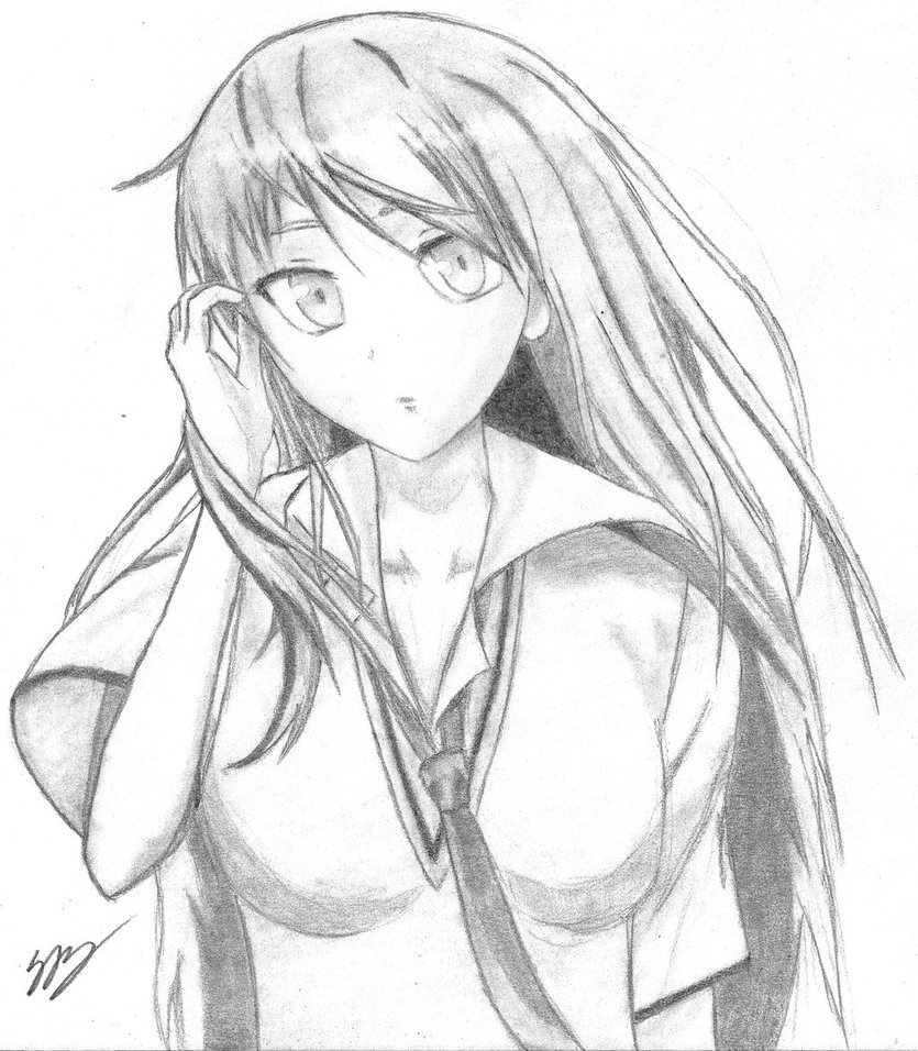 835x956 Shiina Mashiro Pencil Sketch By Me Shark