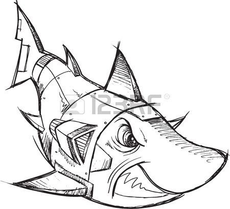 450x409 Sketch Doodle Drawing Shark Vector Art Royalty Free Cliparts