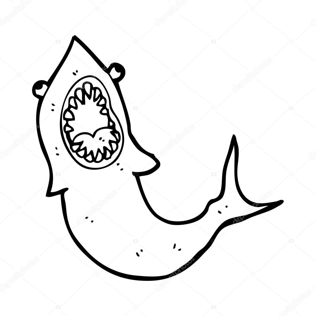 1024x1024 Shark Attack Drawing Stock Vector Lineartestpilot
