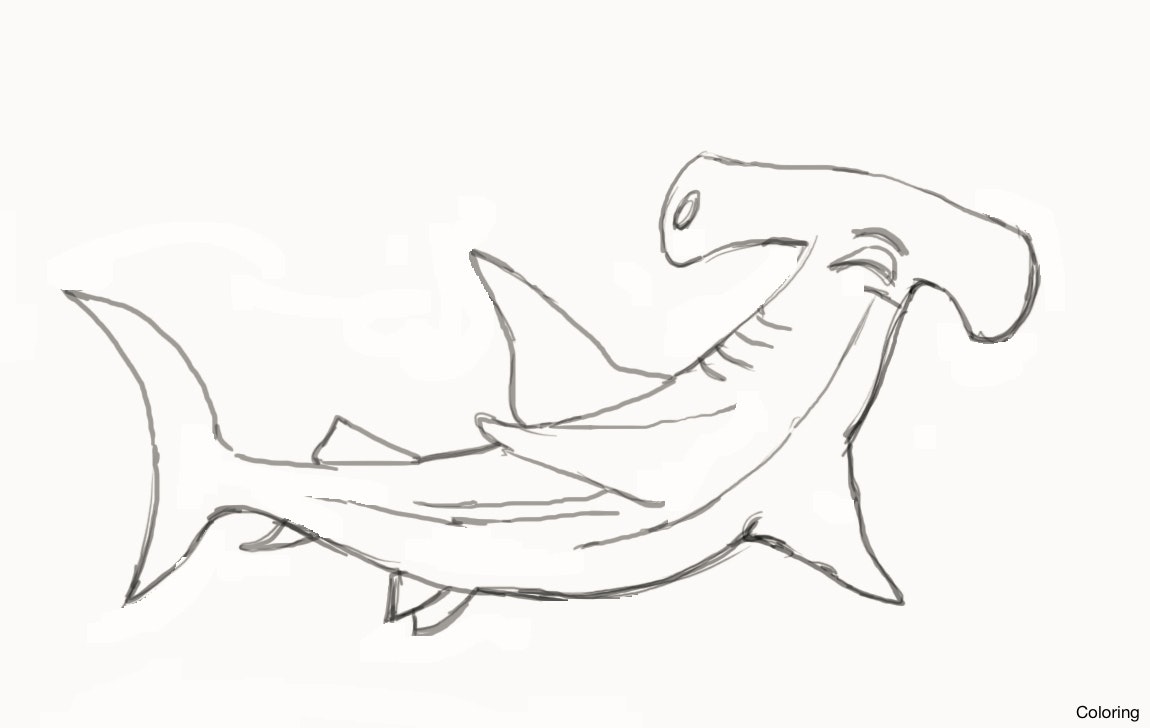1150x728 Drawing A Shark Coloring How To Draw Cool Step 7 4f For Kids
