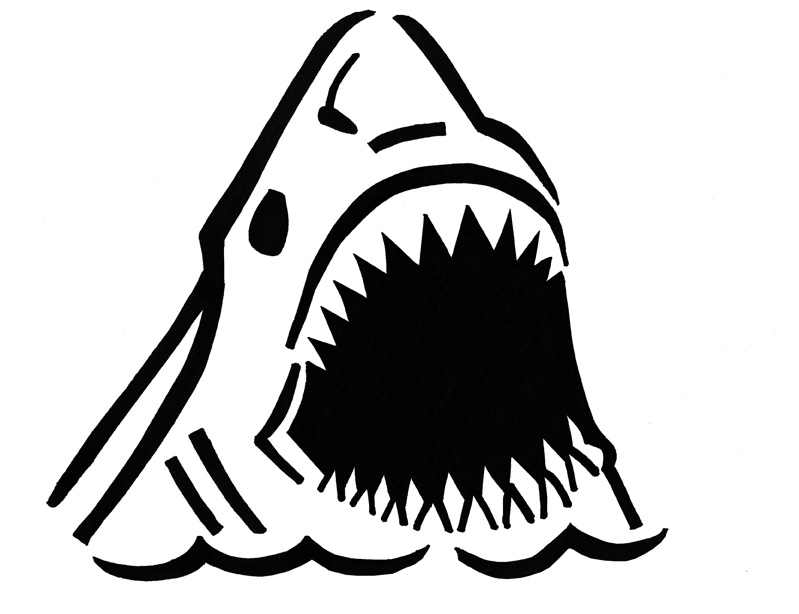 799x614 Jaws Shark Stencil