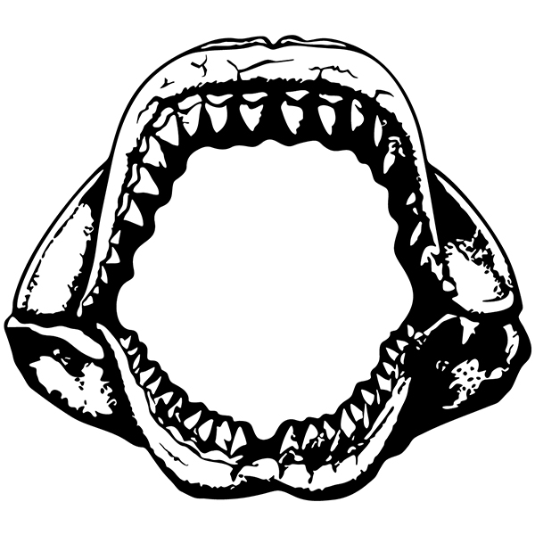 600x600 Wall Stickers Shark Jaws