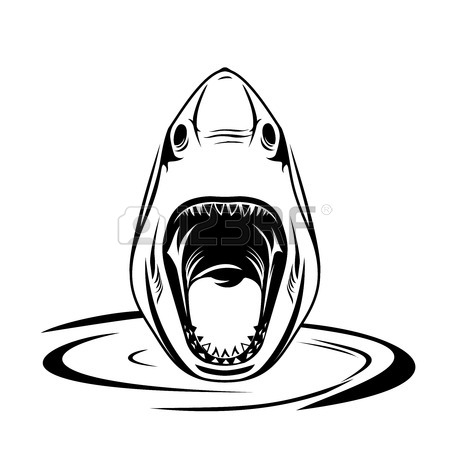 450x450 Shark With Open Mouth Isolated On A White Background. Royalty Free