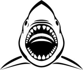 284x240 Angry Shark Tattoo Patch Design Shark Tattoos