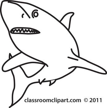347x350 Pretty Shark Outline Clip Art