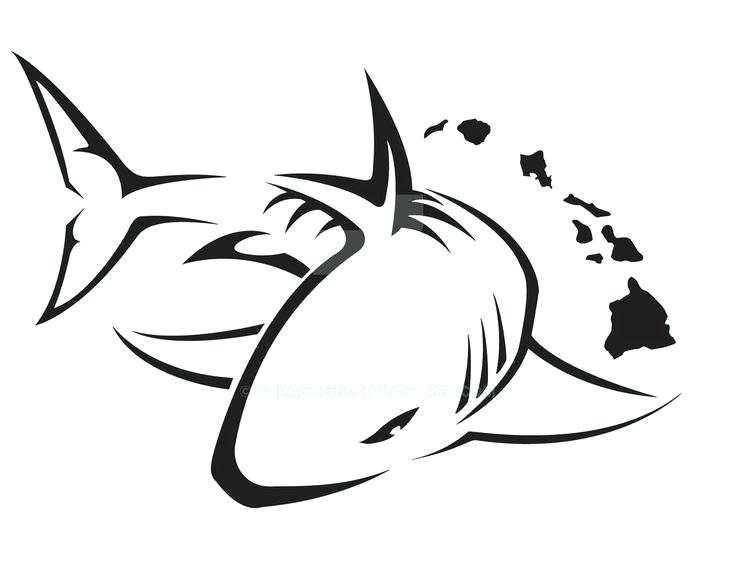 736x568 Great White Shark Outline