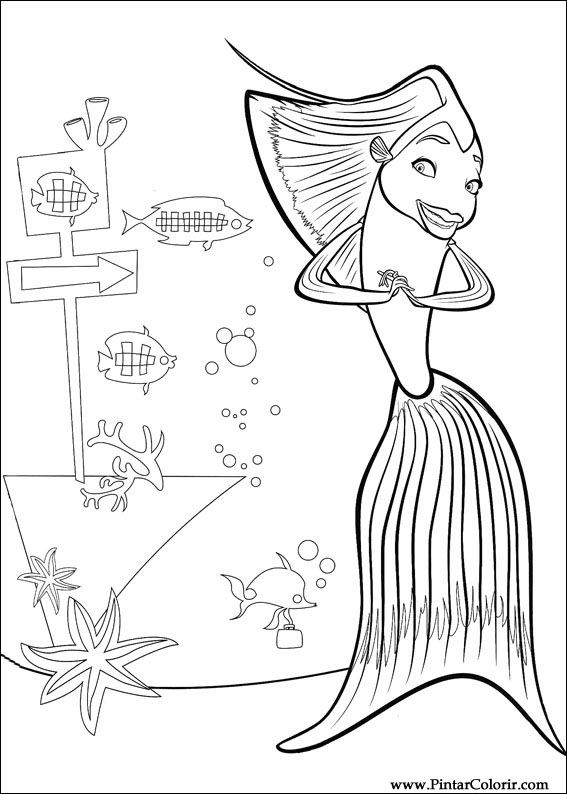567x794 Drawings To Paint Amp Colour Shark Tale