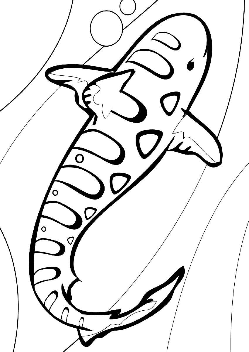 850x1200 Strong Shark Cartoon Coloring Page Image Clipart Images
