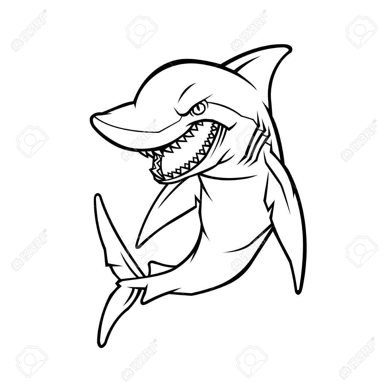 1300x1300 Cheerful And Aggressive Shark