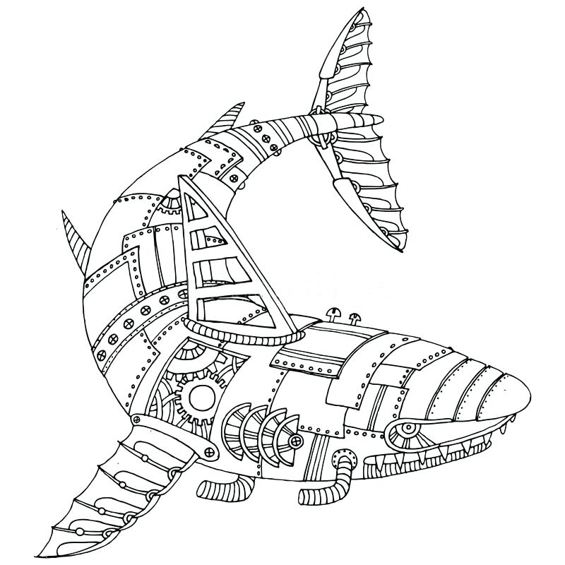 800x800 Shark Coloring Book Also Coloring Book Underwater Shark Vector 89