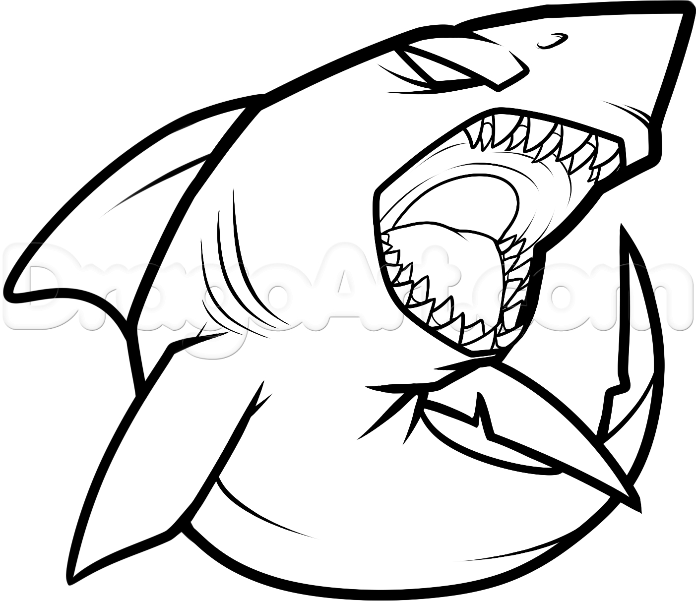 1403x1212 Shark Drawings Graffiti How To Draw A Shark Tattoo, Step By Step