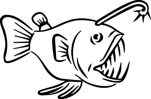 600x394 Monster Fish Sharp Teeth Coloring Pages Color Luna
