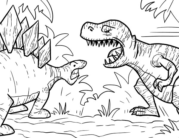 600x464 T Rex Had A Lot Of Sharp Teeth Coloring Page Color Luna