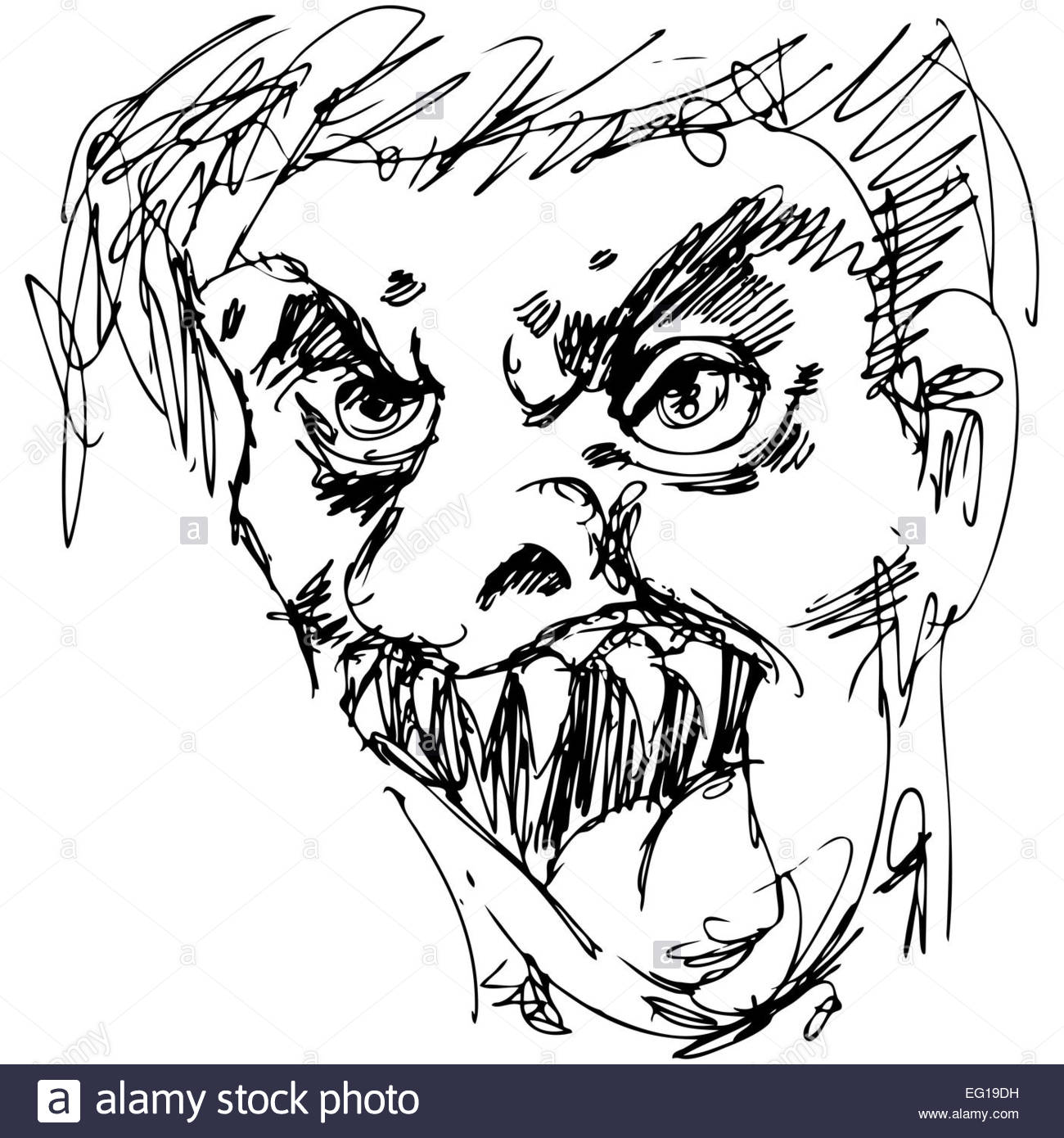 1300x1390 An Image Of A Monster Face With Sharp Teeth Stock Photo, Royalty