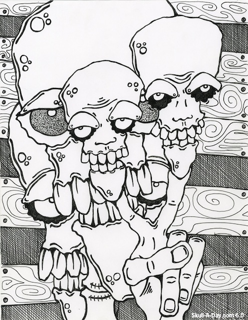 495x640 Doodle Skulls