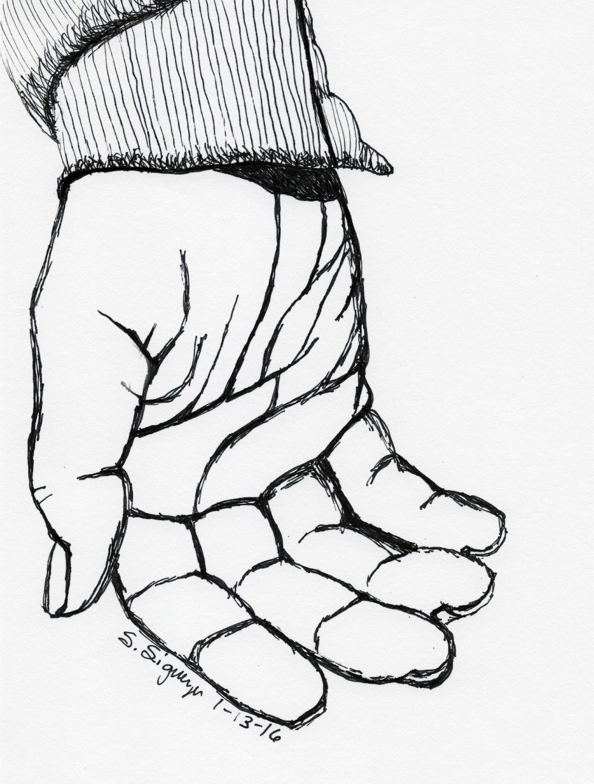 1212x1600 Sharpie Pen Hand Drawing, Hand Outline Drawing.