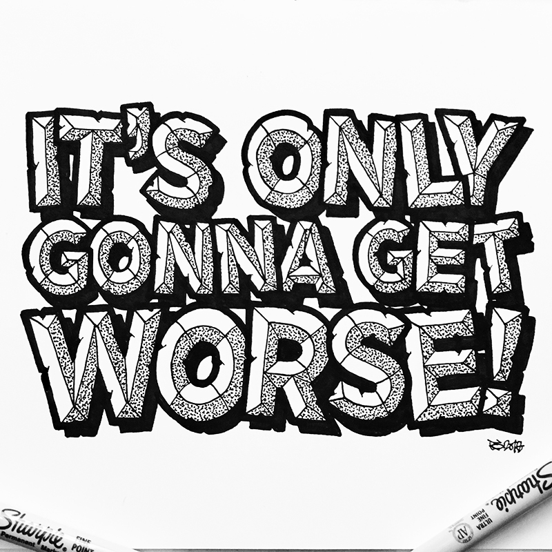 800x800 Hand Drawn Lettering And Words Using Sharpie Pens Typography