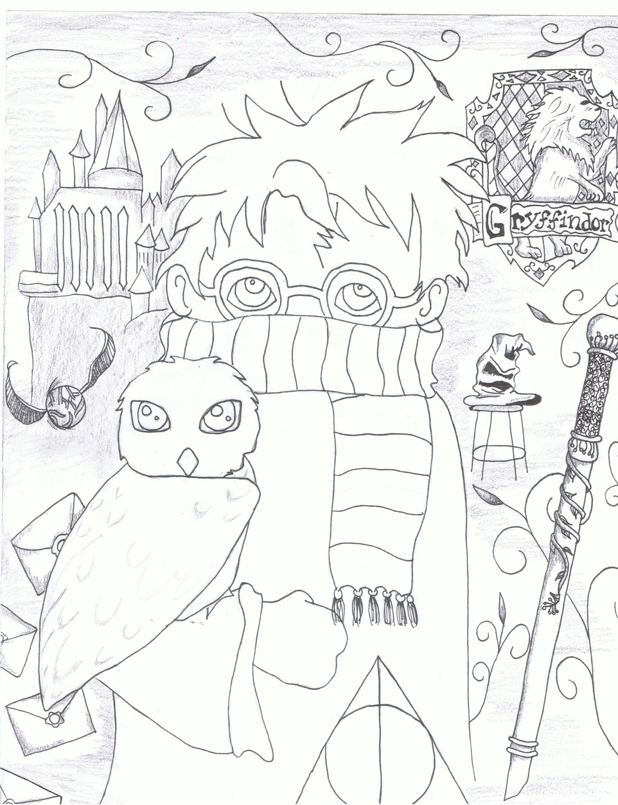 1229x1600 Readdrawlove Drawing A Harry Potter Collage