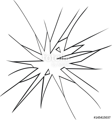 465x500 Broken Glass Effect. Hole In The Broken Glass Vector Illustration