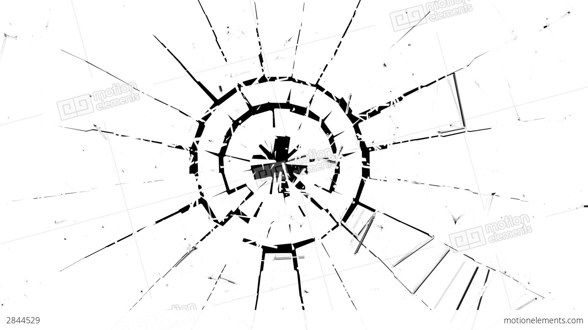 1920x1080 Cracked And Shattered Glass With Slow Motion. Alph Stock Animation