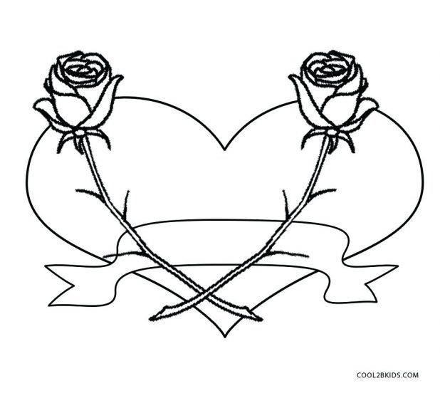 618x573 Coloring Pages Broken Heart Coloring Pages Hearts And Roses