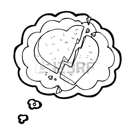 450x450 Freehand Drawn Thought Bubble Cartoon Broken Heart Royalty Free