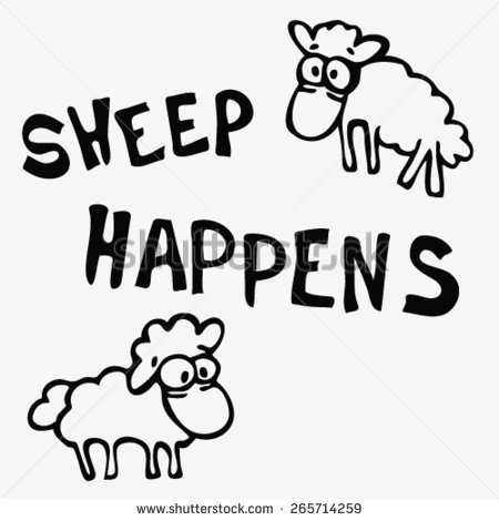450x470 Drawn Sheep Funny