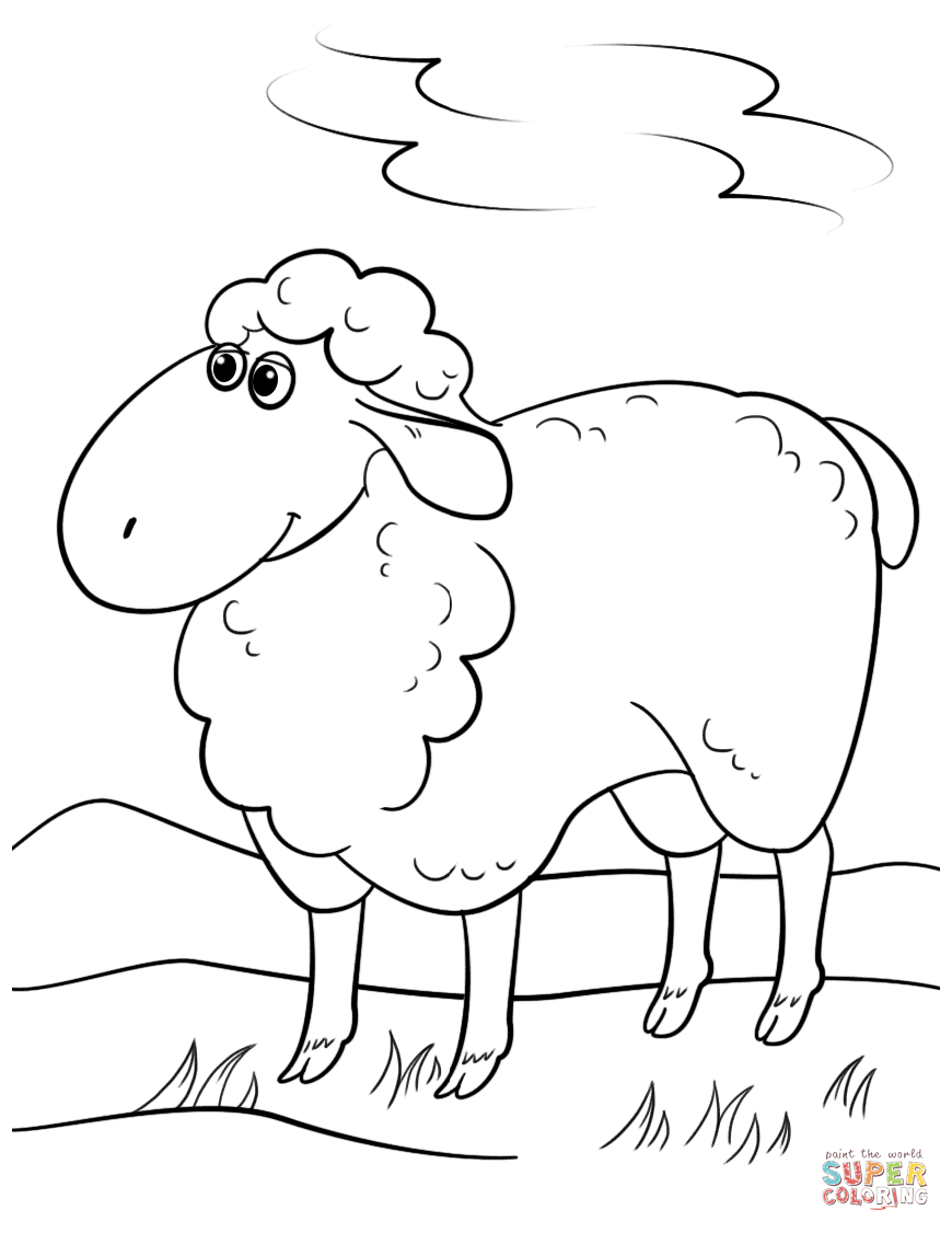 870x1126 Cute Cartoon Sheep Coloring Page Free Printable Coloring Pages