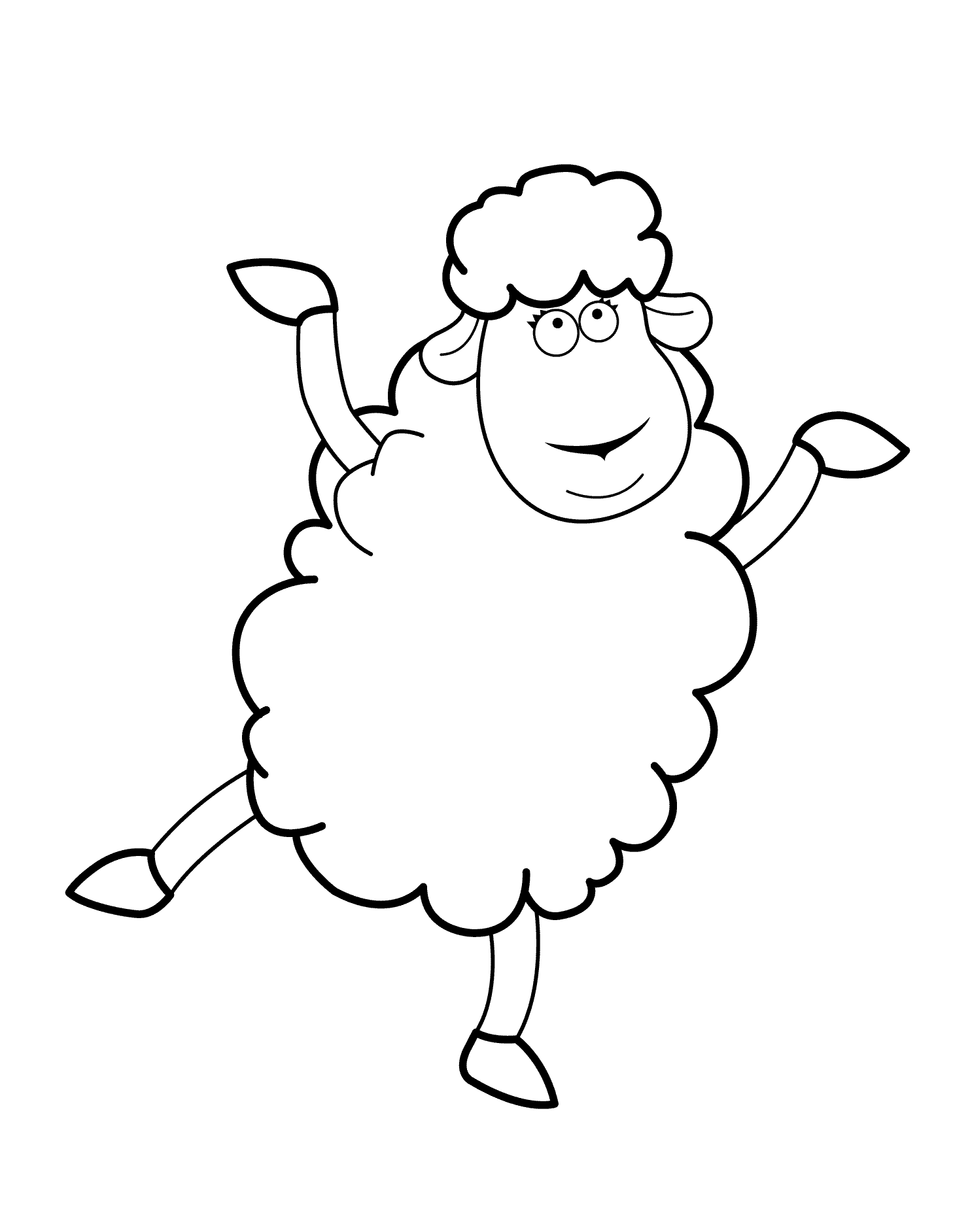 1483x1884 Funny Sheep Cartoon Animals Coloring Pages For Kids, Printable