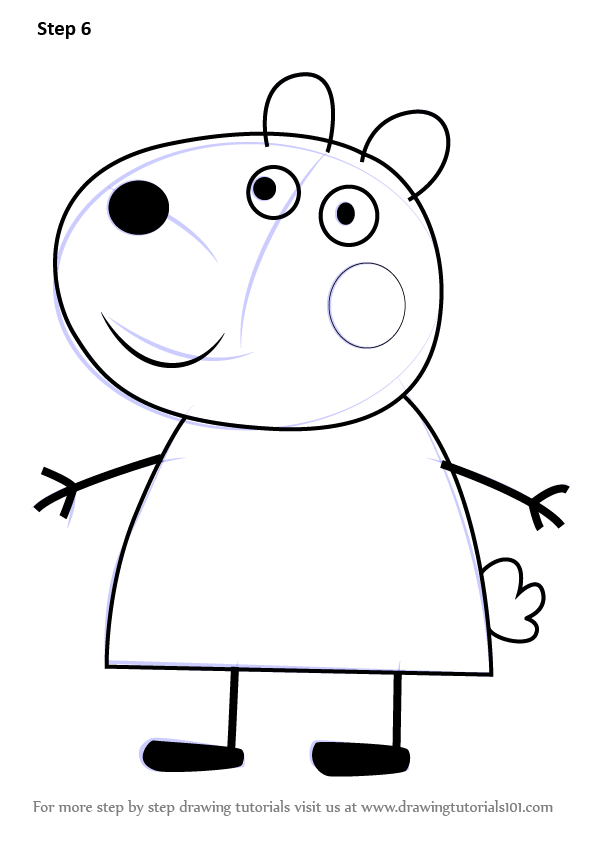596x842 Learn How To Draw Suzy Sheep From Peppa Pig (Peppa Pig) Step By