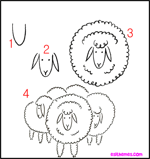 514x544 Super Easy Draw Sheep Learn To Draw Super Easy