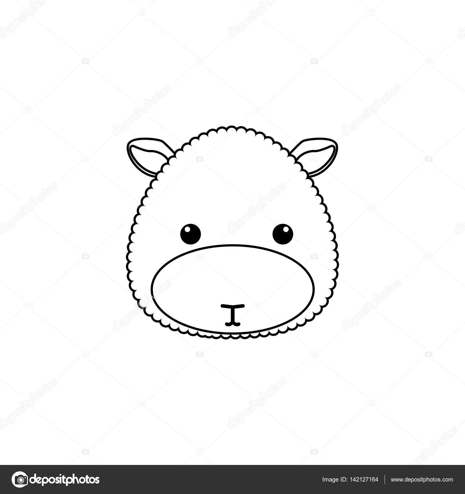 1600x1700 Sheep Drawing Face Stock Vector Davids47