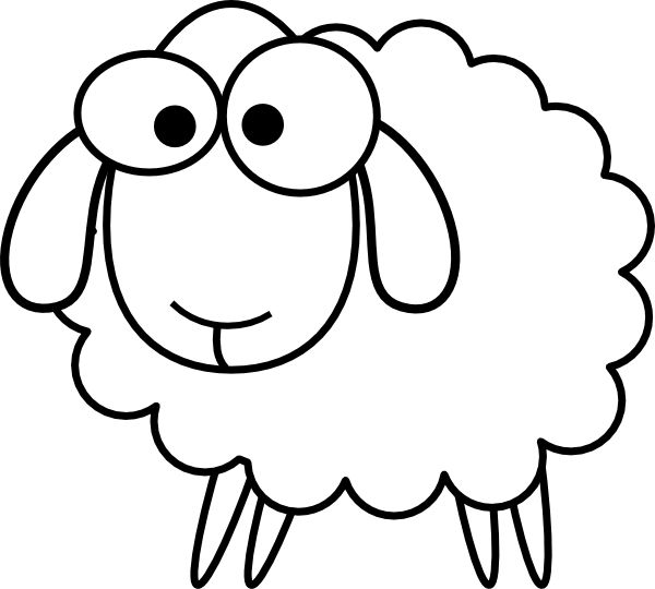 600x540 Lamb Head Clipart Outline