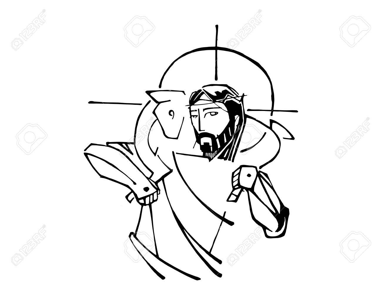 1300x1039 Hand Drawn Vector Illustration Or Drawing Of Jesus Christ