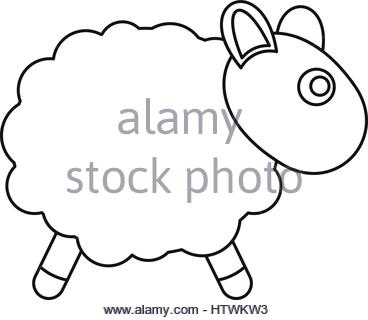 368x320 Sheep Icon, Outline Style Stock Vector Art Amp Illustration, Vector